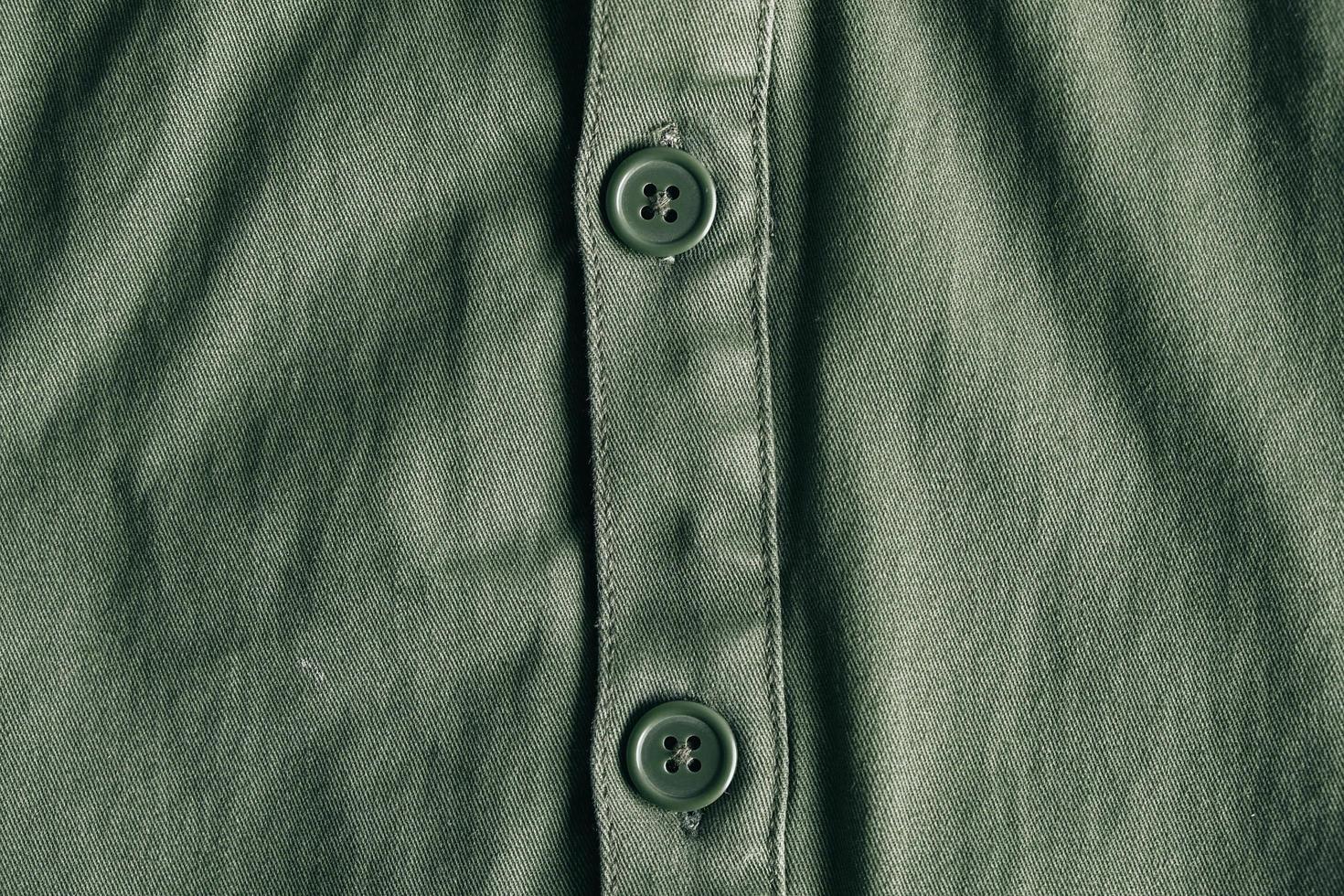 boutons verts sur veste verte. détail des vêtements photo