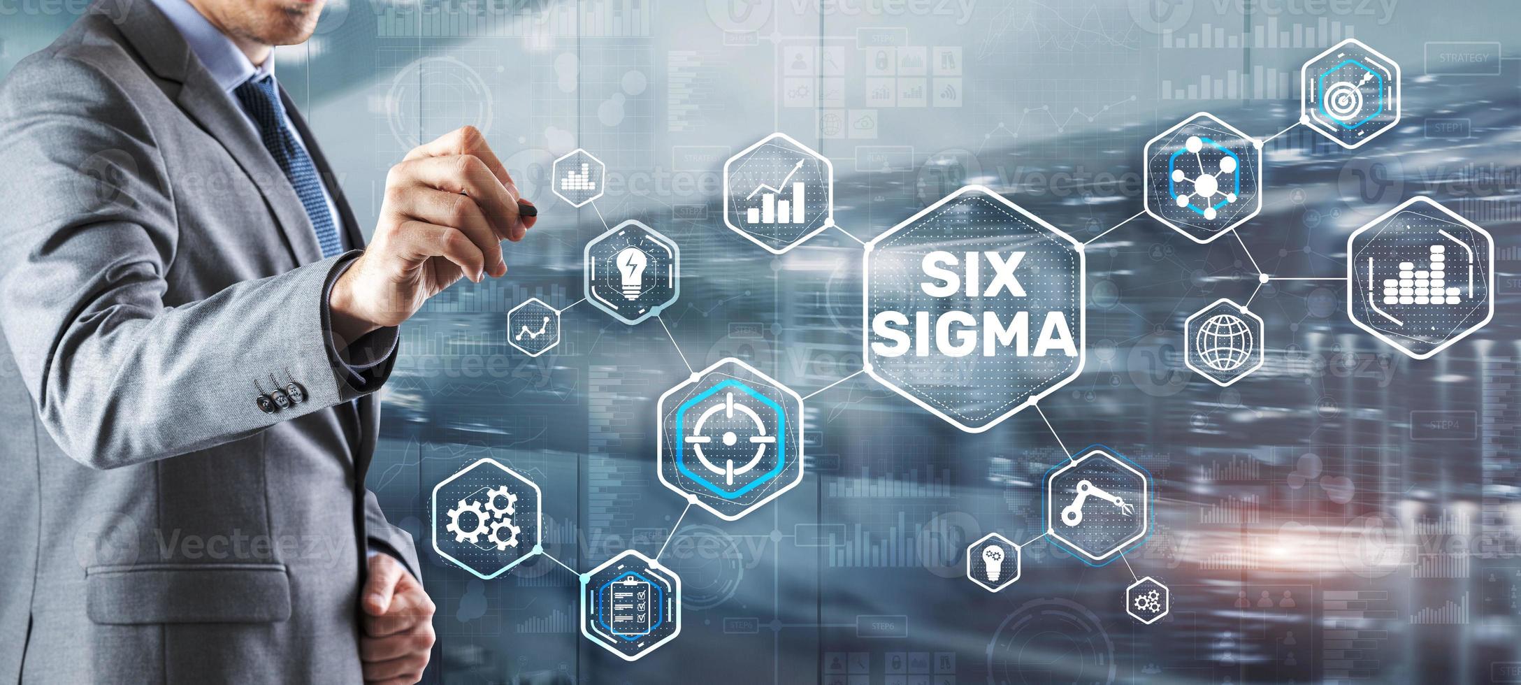 six Sigma. concept de gestion visant à améliorer la qualité du travail d'une organisation ou d'une unité distincte photo