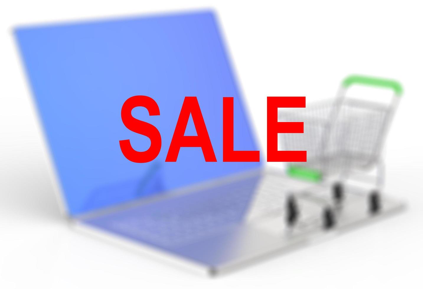 un panier est posé sur un ordinateur portable pour représenter les achats en ligne photo