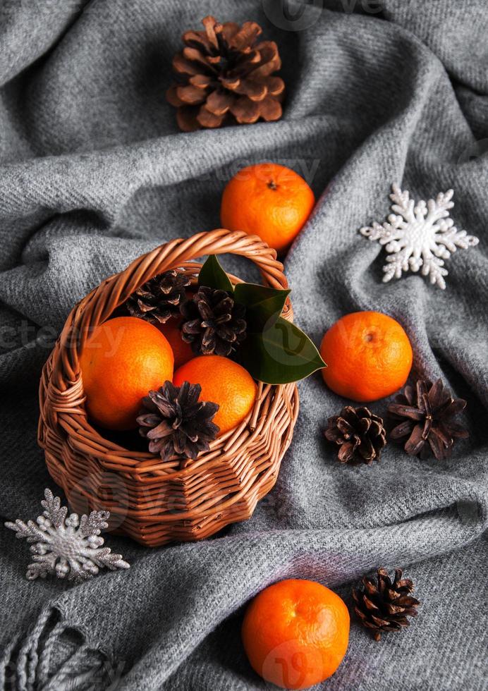 composition de noël avec des mandarines photo