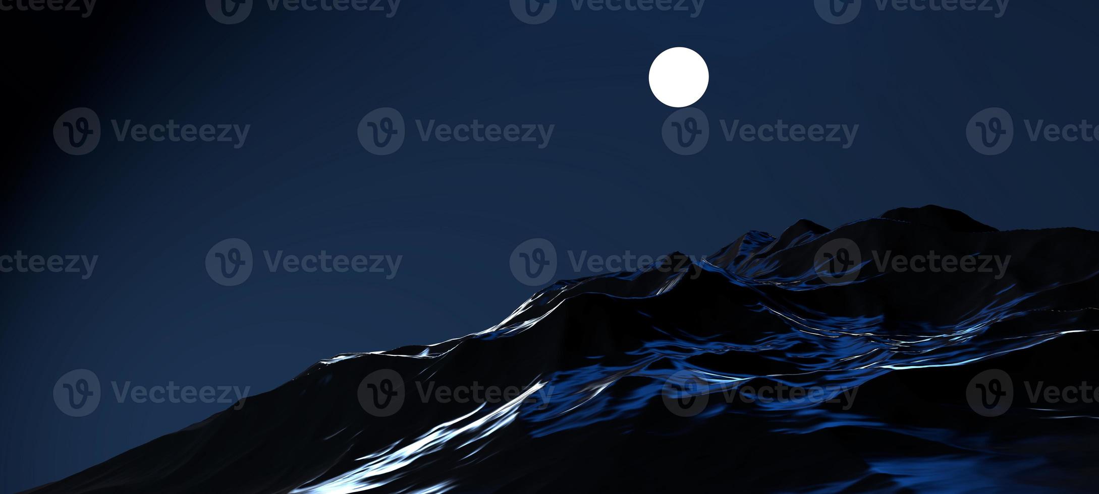 lune dans la nuit avec image de montagnes photo