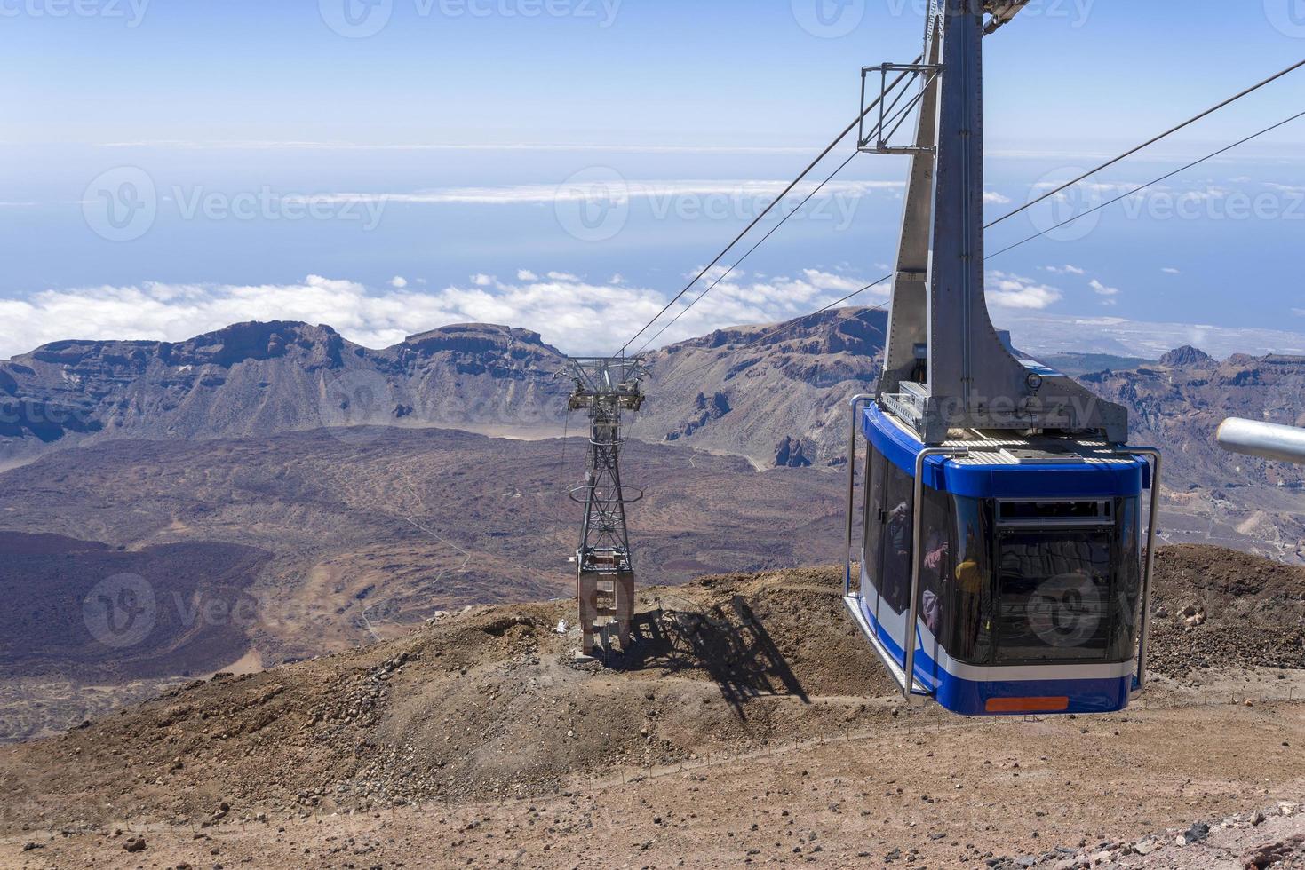 téléphérique allant jusqu'au sommet du teide, espagne, îles canaries. photo