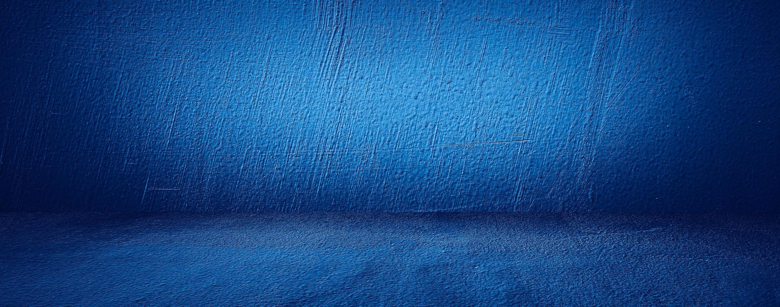 salle vide bleu sol en béton de ciment et mur abstrait texture background photo