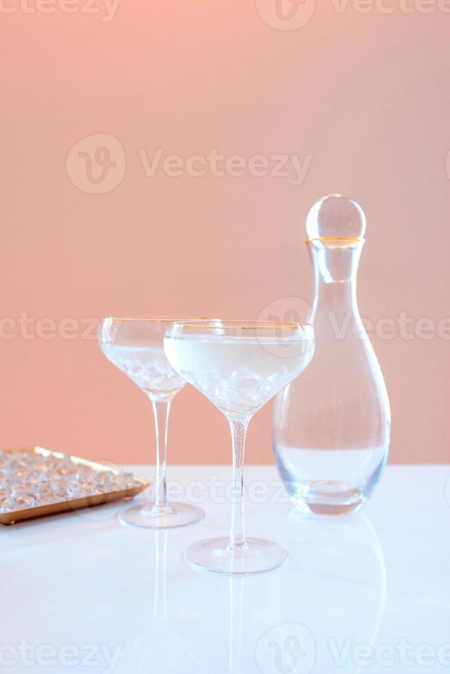 Carafe En Verre Doré Shaker Verres élégants Avec Cocktail Et Glace