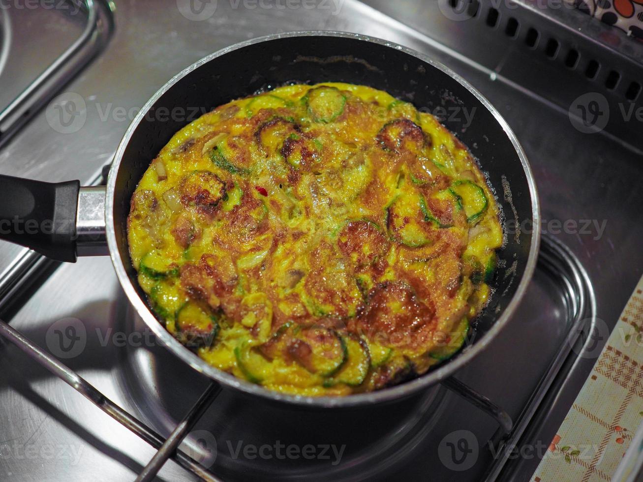 omelette aux courgettes et champignons photo