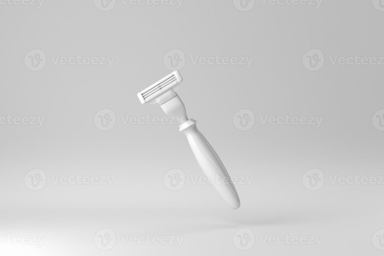 rasoir d'homme sur fond blanc. notion minimale. rendu 3D. photo