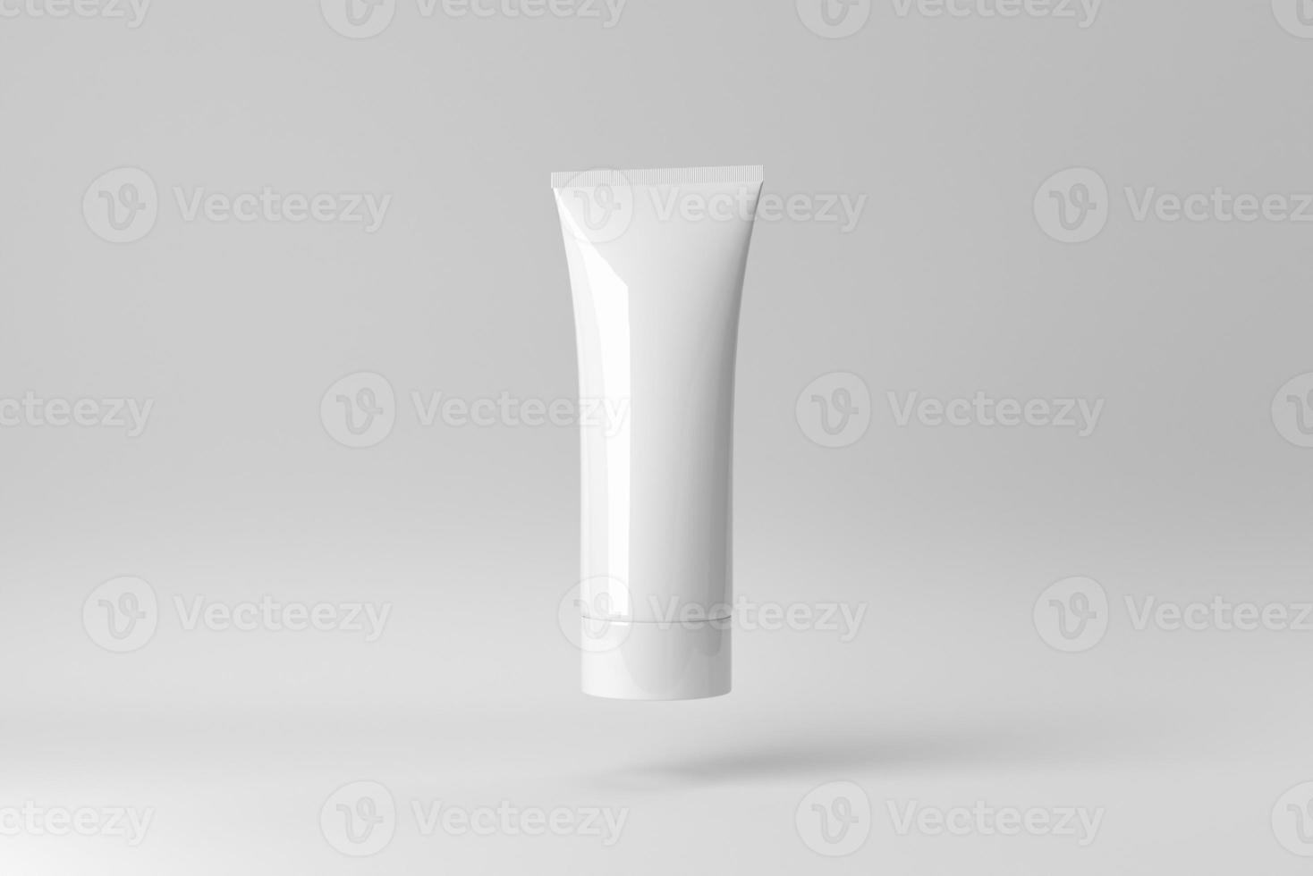 affichage de produits cosmétiques sur fond blanc pour la présentation de produits de soins de la peau. rendu 3D. photo