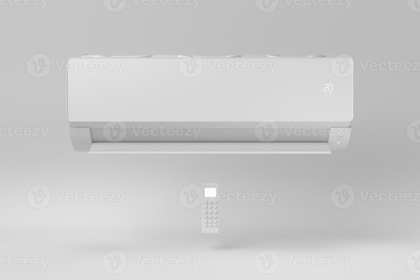 climatiseur pour la maison et le bureau sur fond blanc. appareil électronique moderne pour contrôler la température. rendu 3D. photo