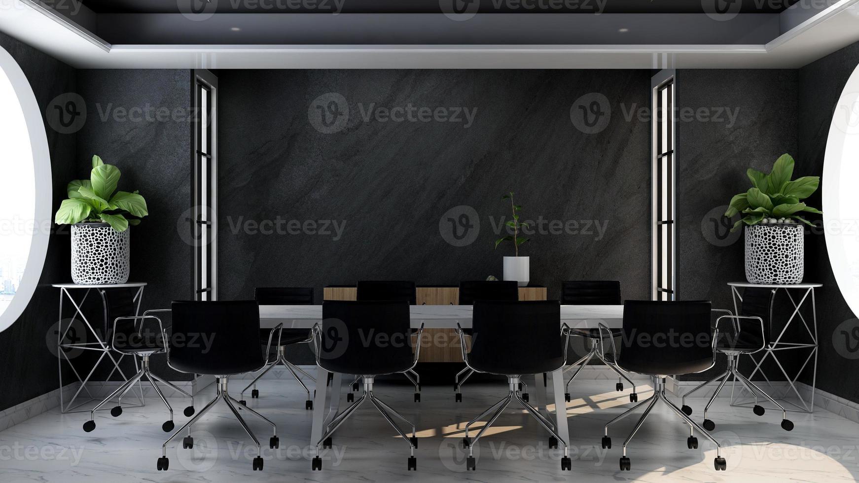 Maquette de salle de réunion moderne de rendu 3d - design d'intérieur de bureau photo