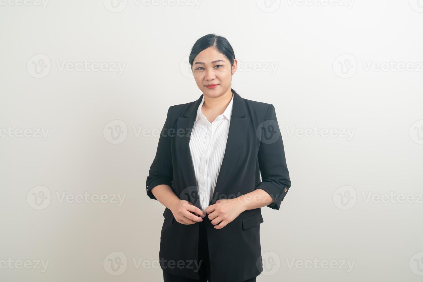 femme d'affaires asiatique avec un fond blanc photo