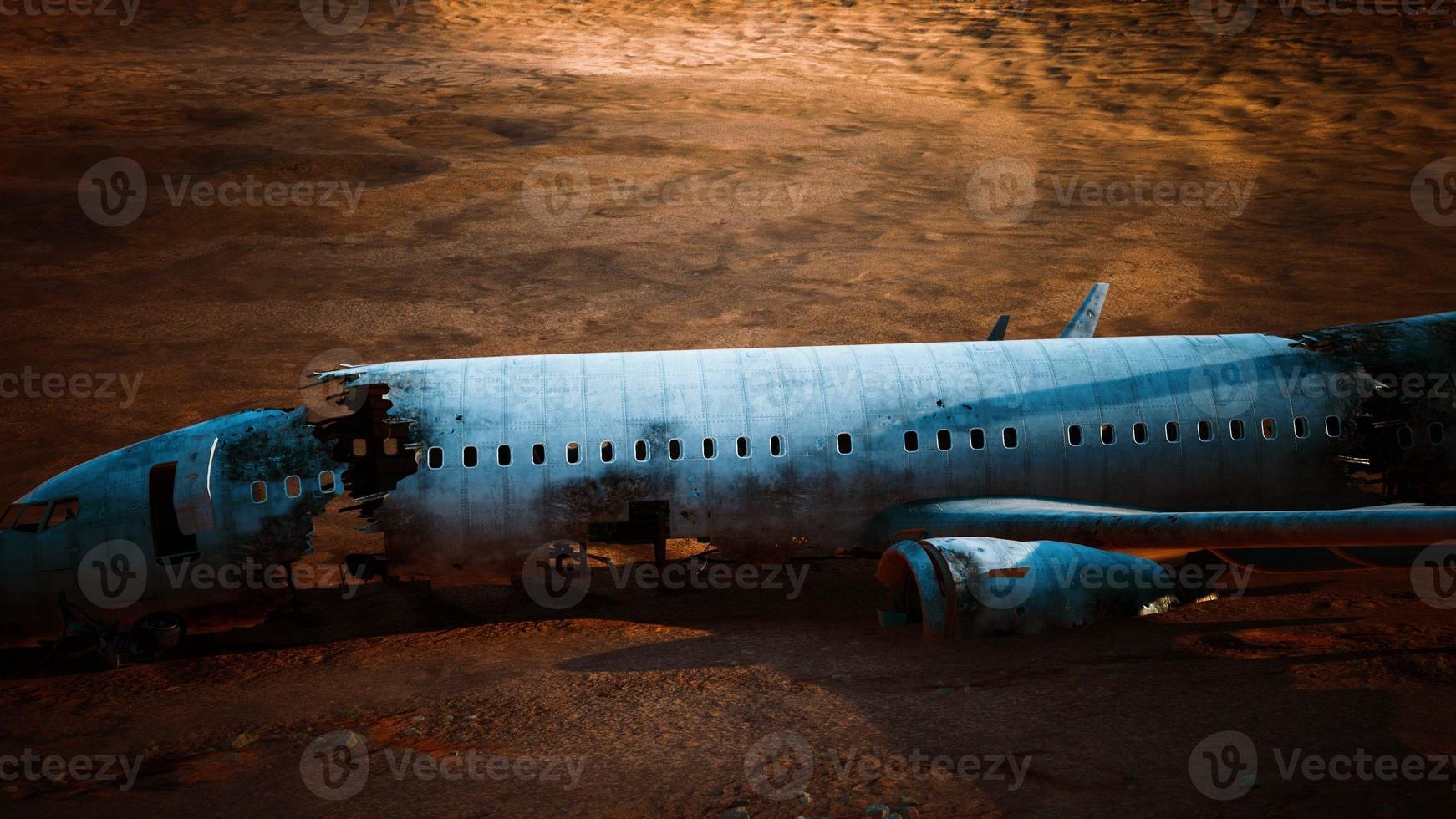 avion écrasé abandonné dans le désert photo