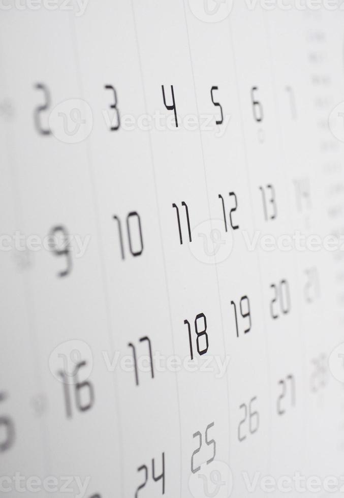 détail de la page du calendrier photo