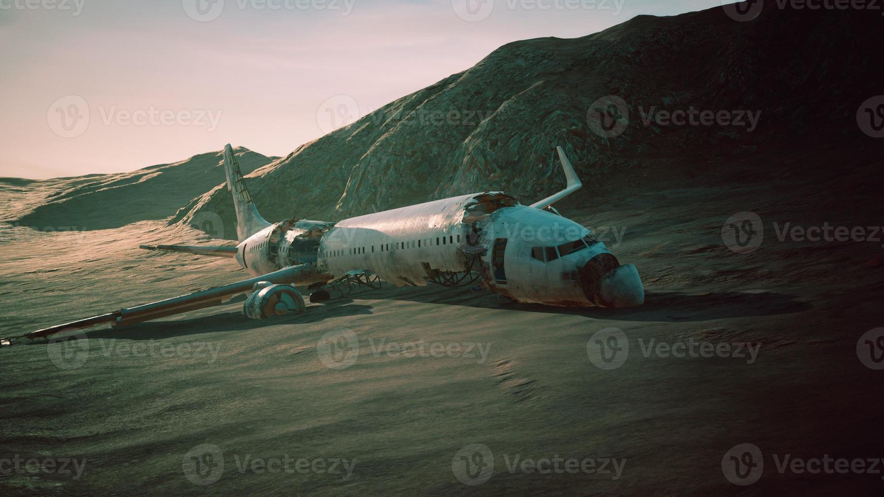 avion écrasé abandonné dans le désert photo