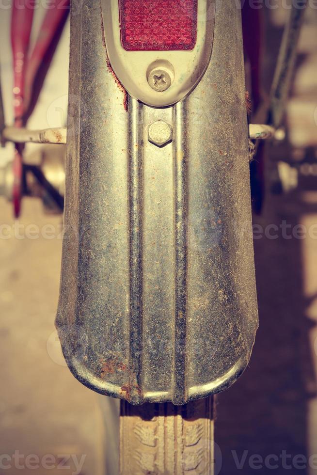 détail de garde-boue de vélo rétro. style vintage. photo