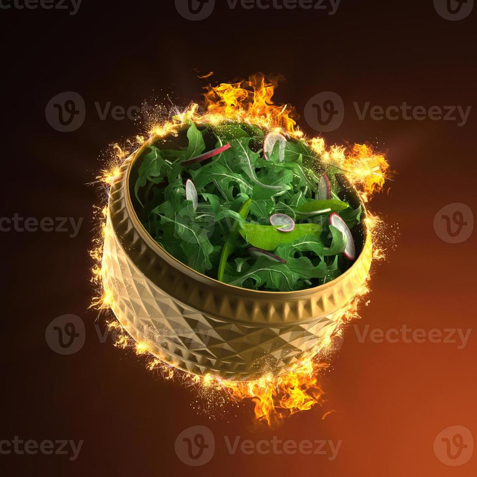 salade de légumes frais au feu photo
