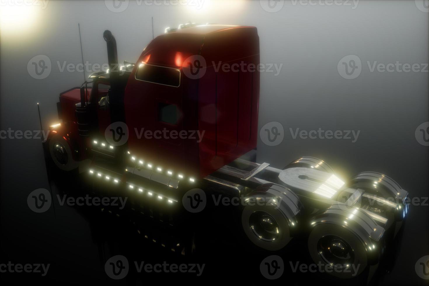 Piste de camion américain lumineux en studio photo