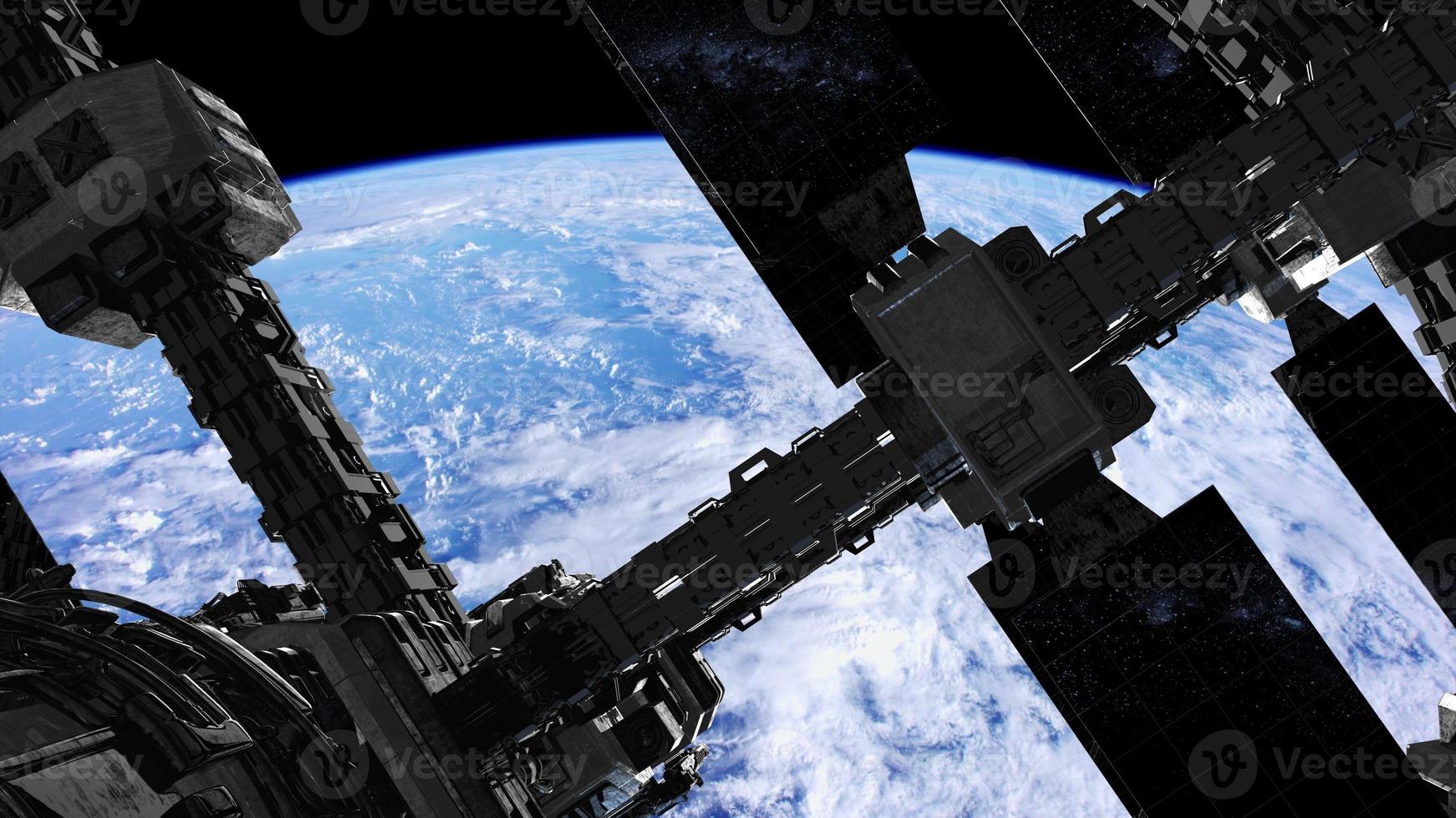 station spatiale internationale dans l'espace au-dessus de la planète terre photo