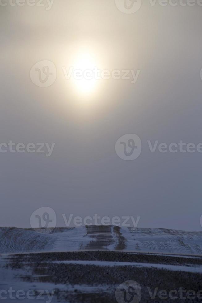 scène d'hiver badlands de la saskatchewan photo