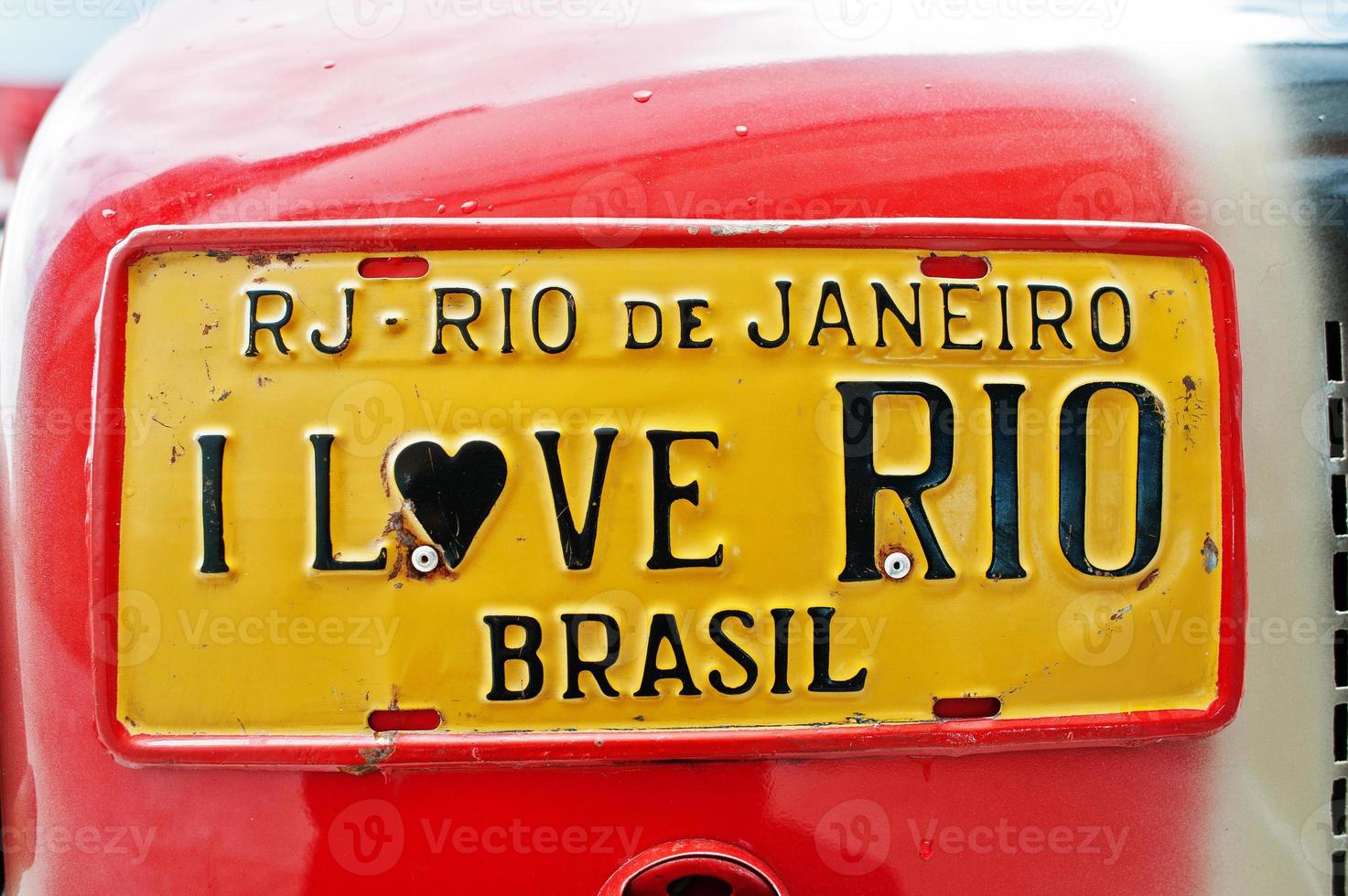 plaques d'immatriculation de voiture avec signe j'aime rio brasil photo