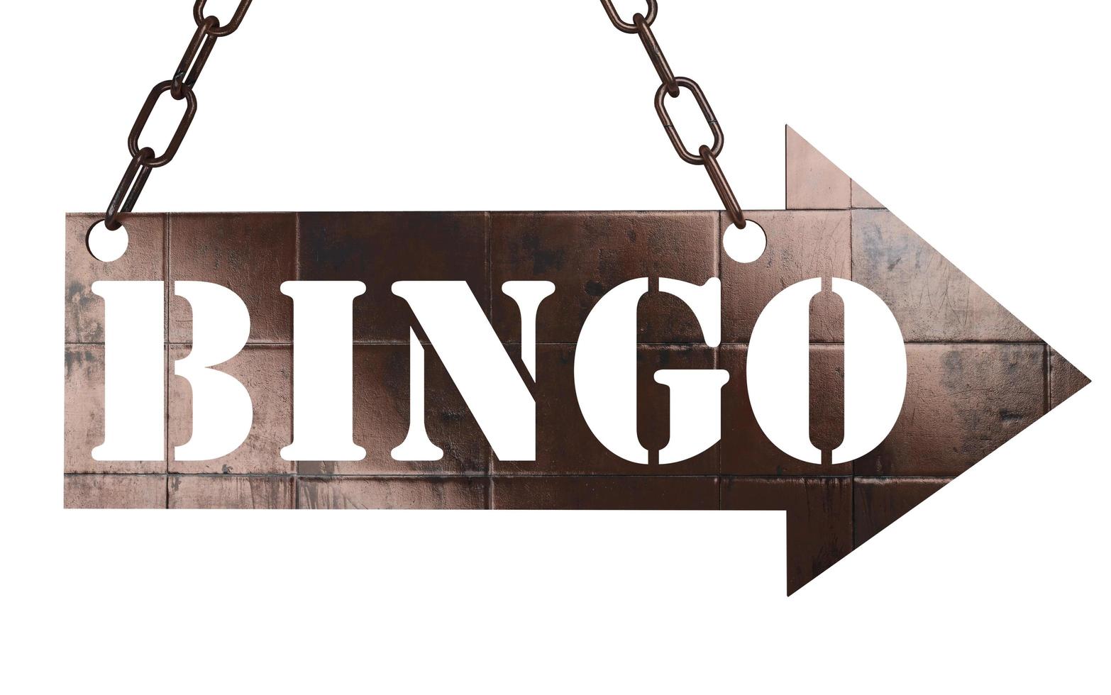 Mot de bingo sur métal pointeur photo