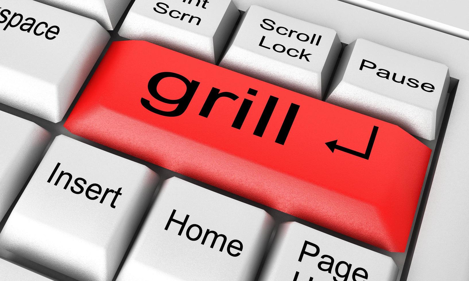 grill mot sur clavier blanc photo