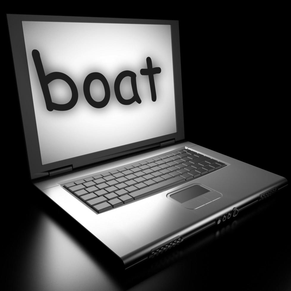 mot bateau sur ordinateur portable photo