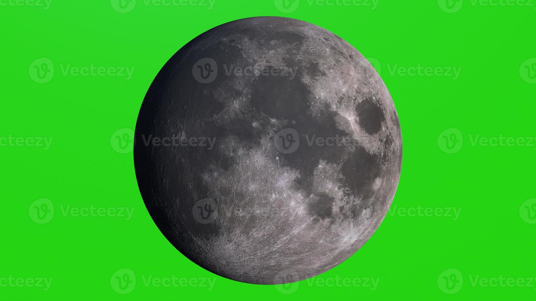 lune réaliste. parfait pour votre propre arrière-plan en utilisant un écran vert. rendu 3d photo