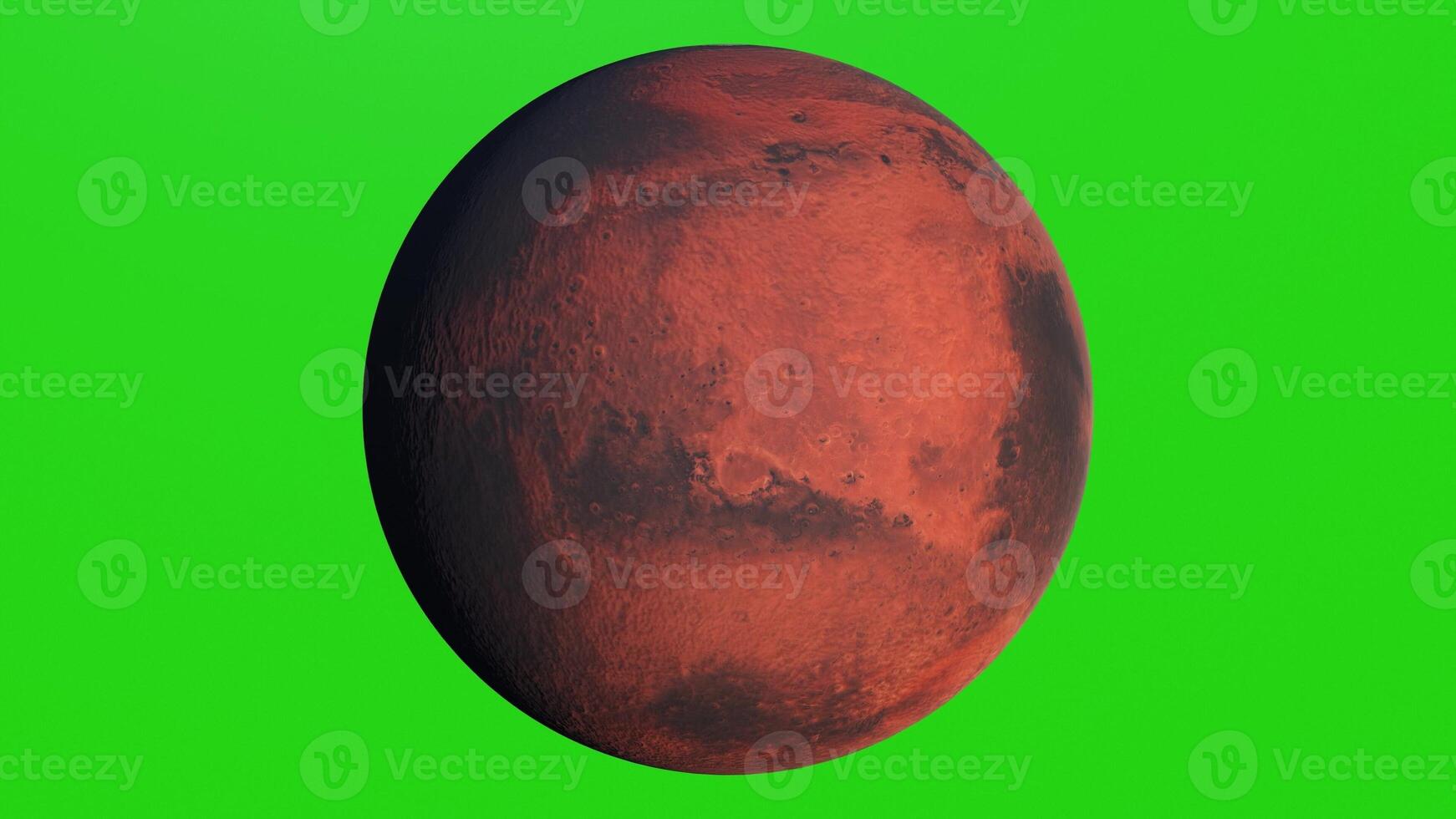 Mars réaliste. parfait pour votre propre arrière-plan en utilisant un écran vert. rendu 3d photo