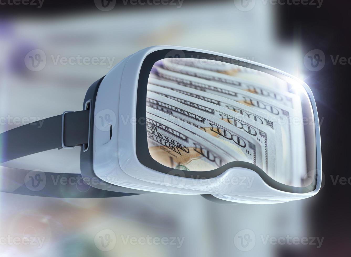 lunettes de réalité virtuelle, entreprise, technologie, internet et concept de réseautage photo