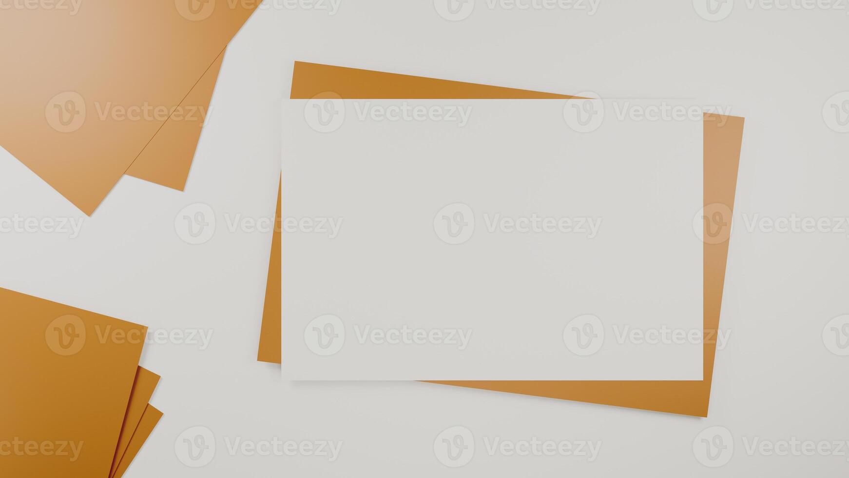 Carte Blanche Vierge Avec Modèle D'enveloppe En Papier Kraft Brun Simulé