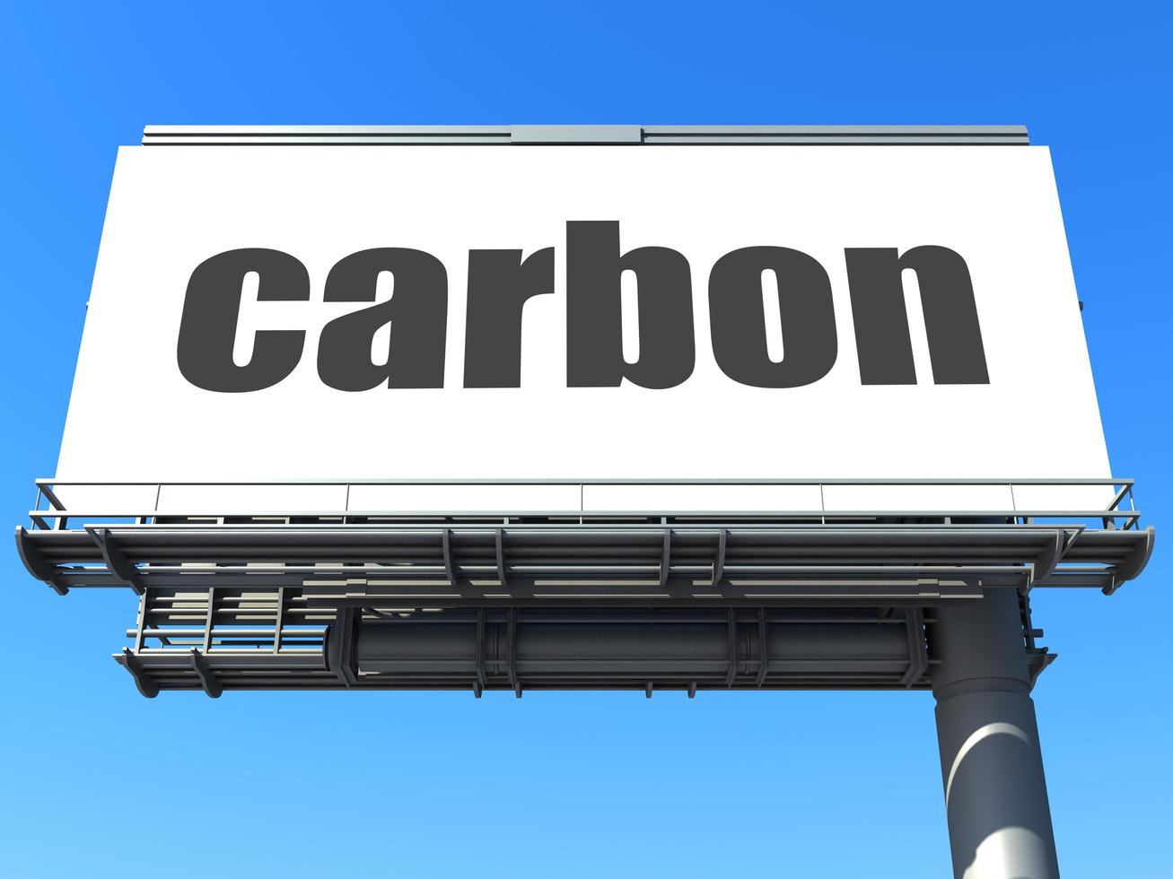 mot de carbone sur le panneau d'affichage photo