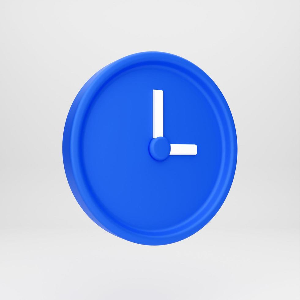 Horloge d'icône de dessin animé 3d pour la présentation du modèle de maquette illustration de rendu 3d infographique photo