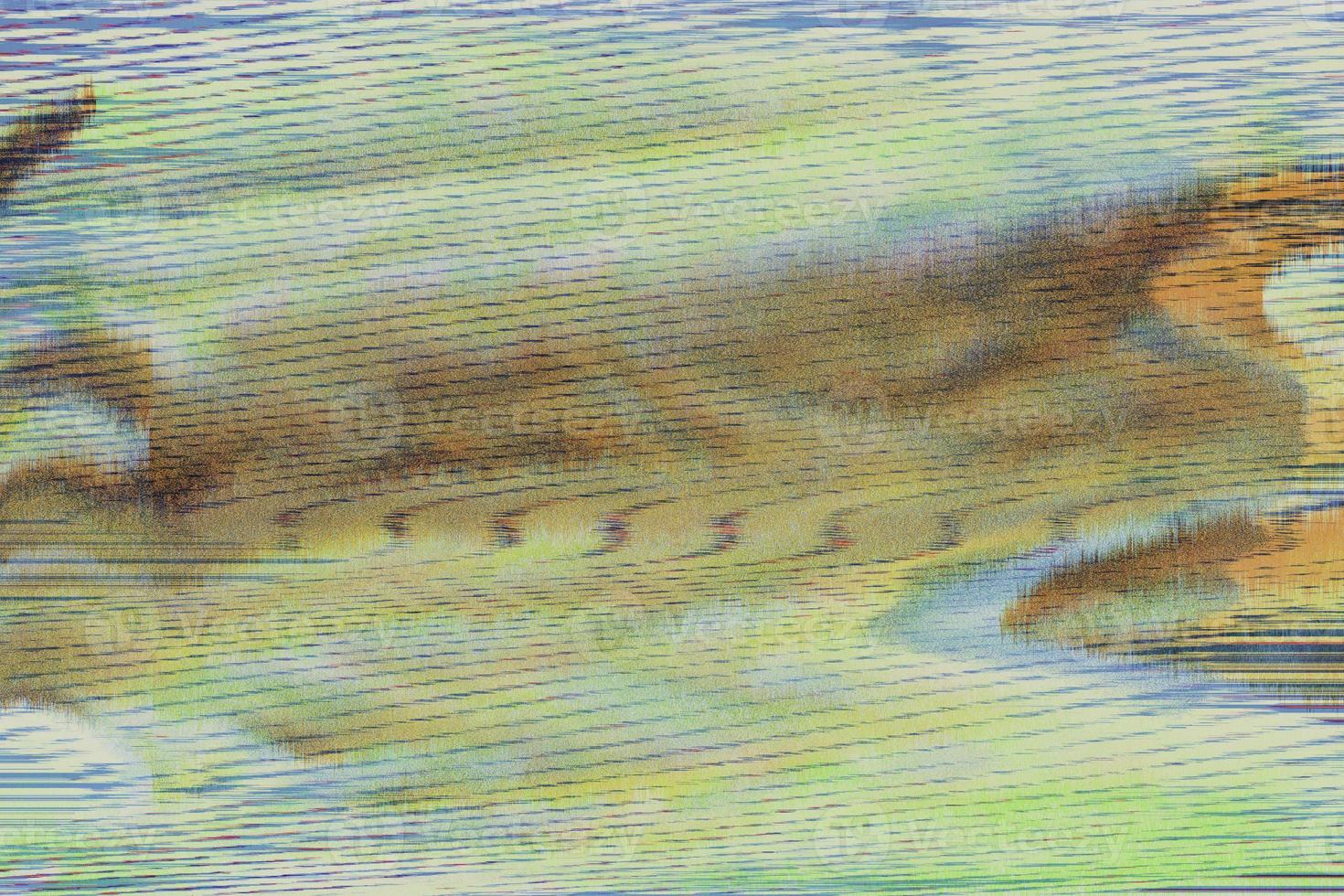 abstrait violet unique glitch numérique taches holographiques futuriste pixel bruit erreur dommage motif de distorsion sur glitch. photo