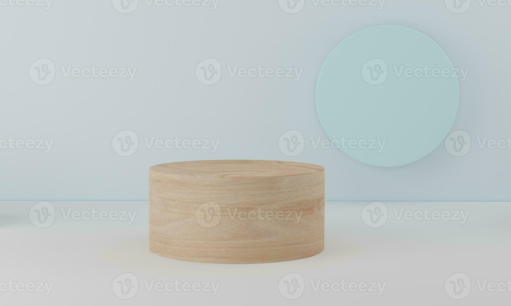 scène de mur blanc minimal de podium en bois de cercle. plates-formes de podium de cylindre pour la présentation de produits cosmétiques. rendu 3d photo