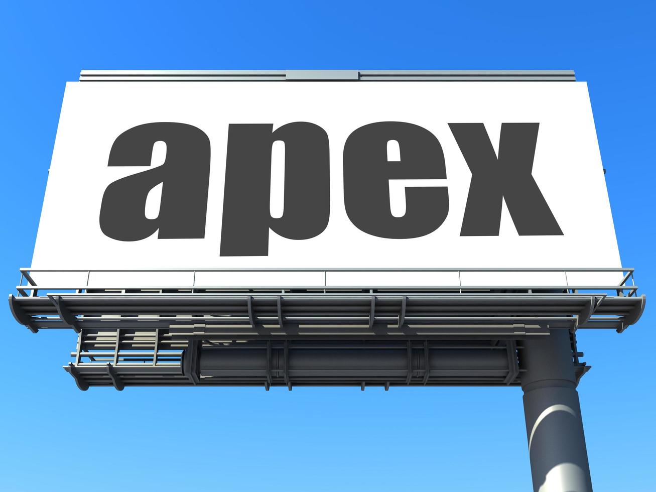 mot d'apex sur le panneau d'affichage photo