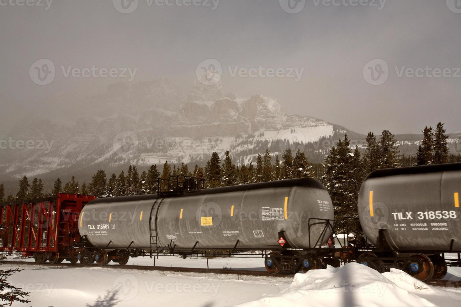 train passant passage à niveau en alberta photo