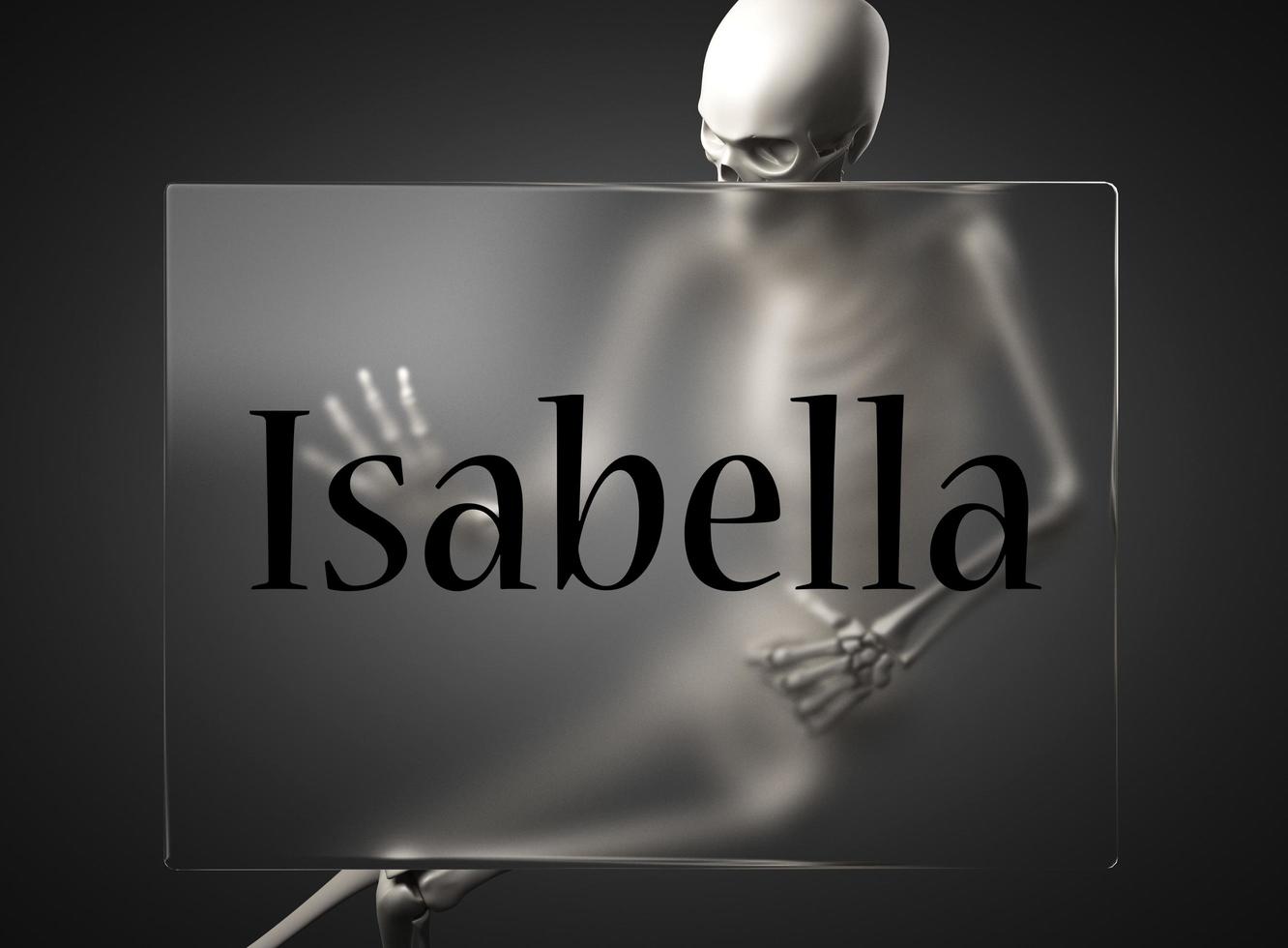 mot isabella sur verre et squelette photo