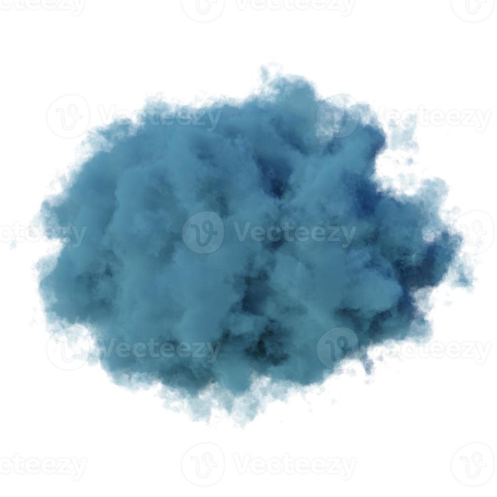 rendu 3D. formes de nuage bleu abstrait, clipart isolé sur fond blanc. photo