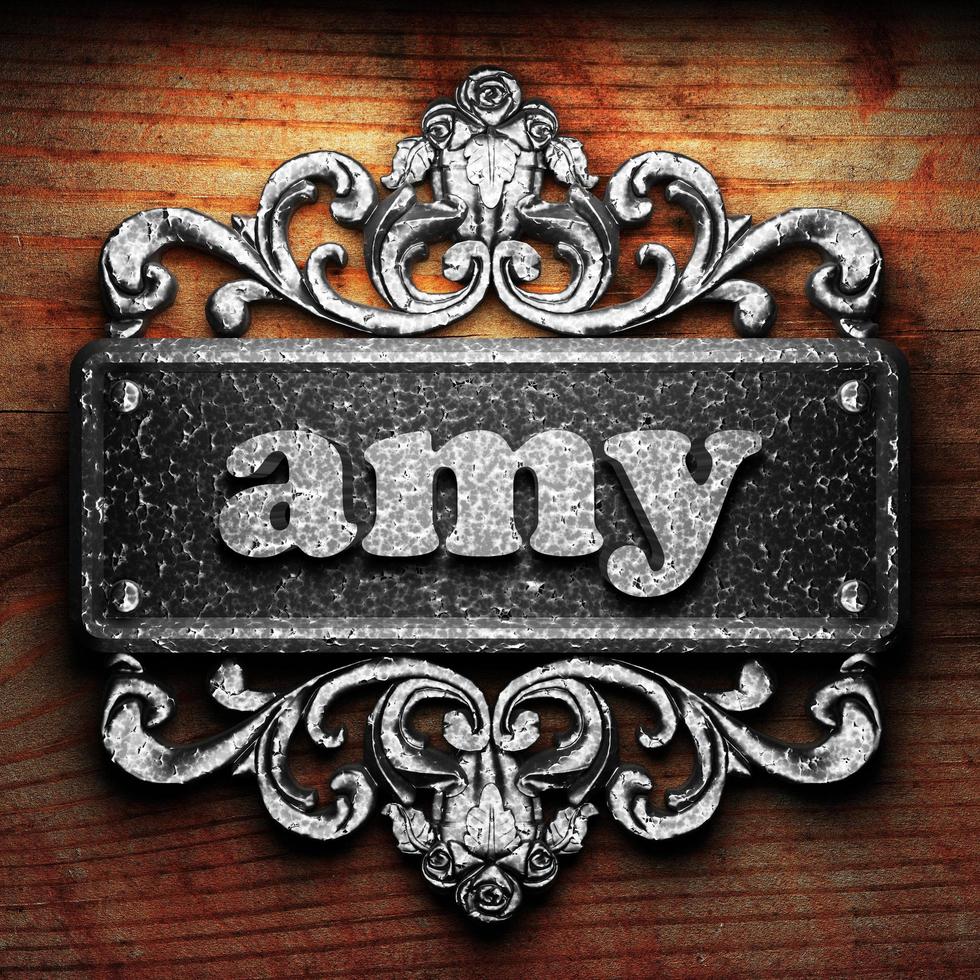 amy mot de fer sur fond de bois photo