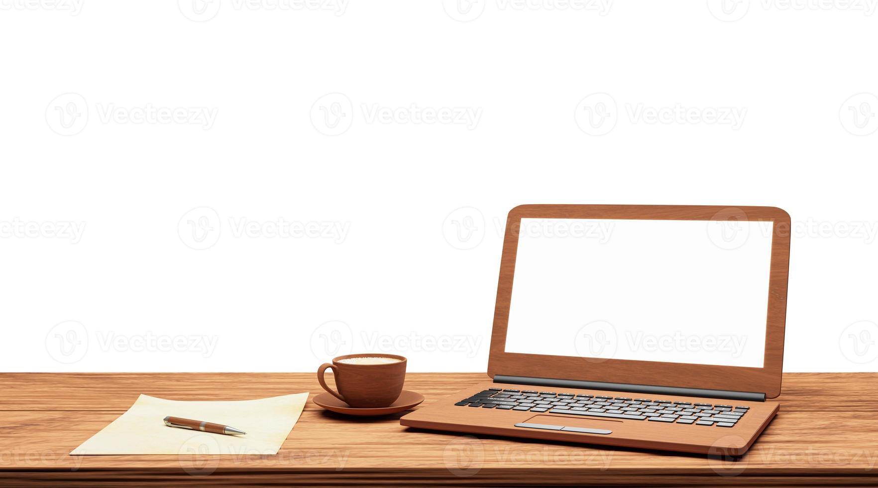 ordinateur portable et café photo