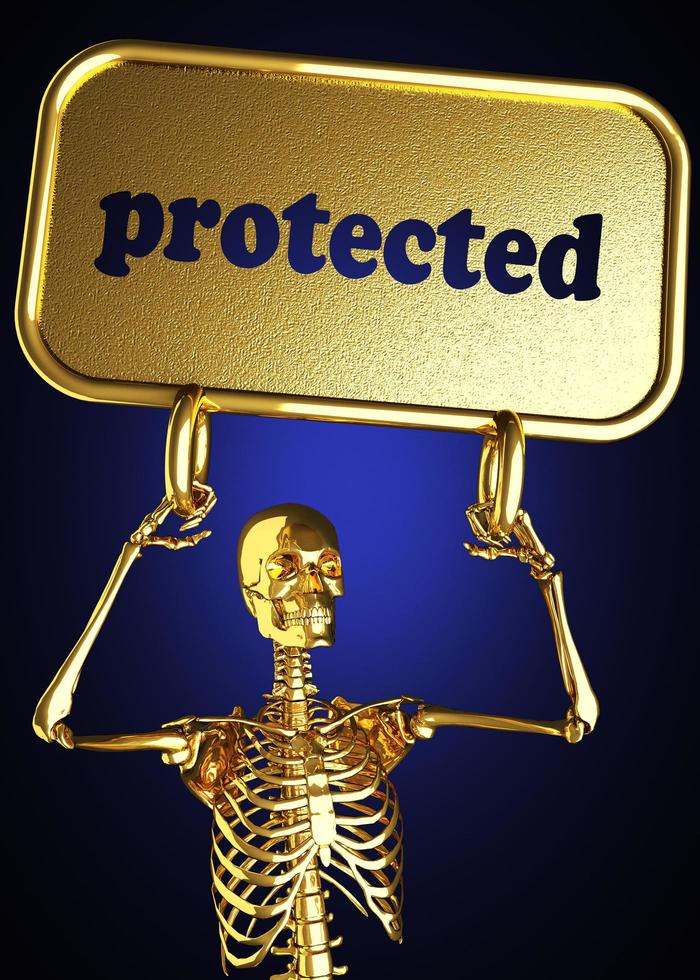mot protégé et squelette doré photo