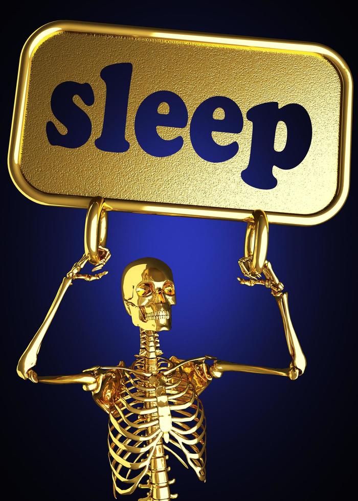 mot sommeil et squelette doré photo