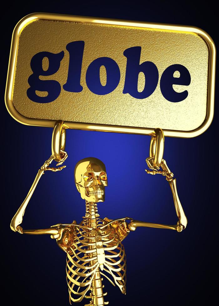 mot globe et squelette doré photo