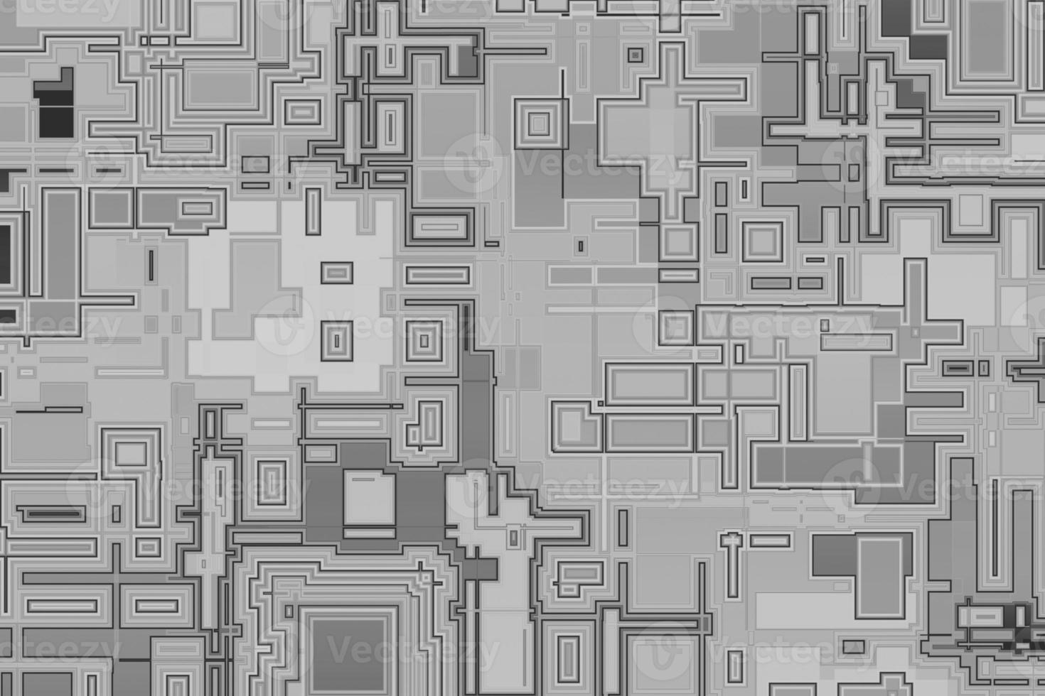 texture technologique lignes et blocs blancs et noirs. fond de conception de science-fiction studio photo intérieur. rendu 3d
