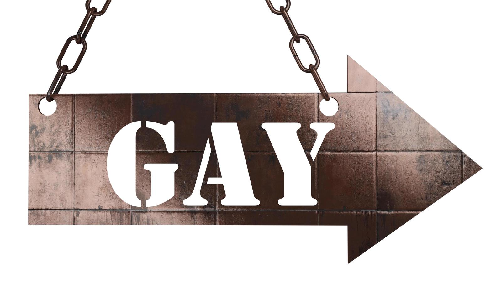 mot gay sur pointeur métallique photo