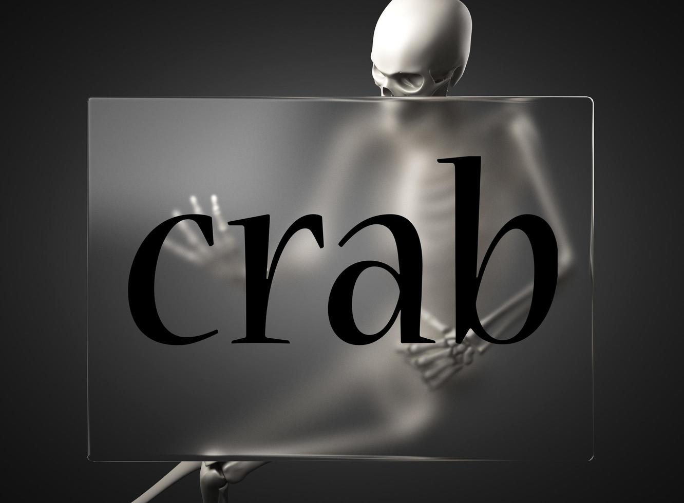 mot crabe sur verre et squelette photo