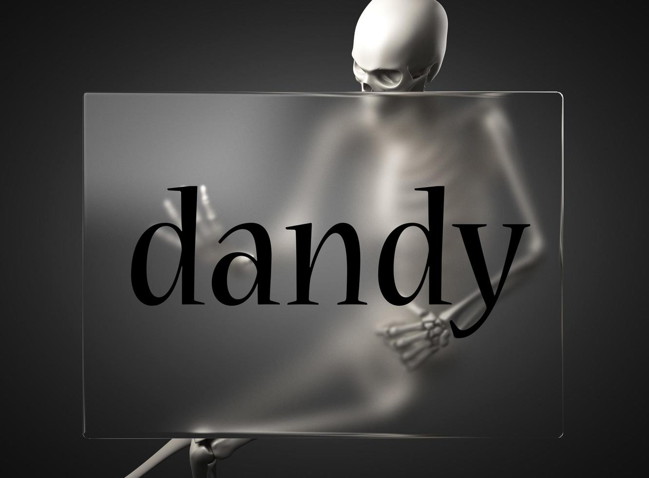 mot dandy sur verre et squelette photo