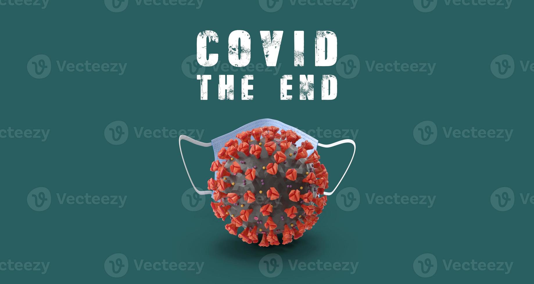 le covid-19 nous quitte. coronavirus et masque photo