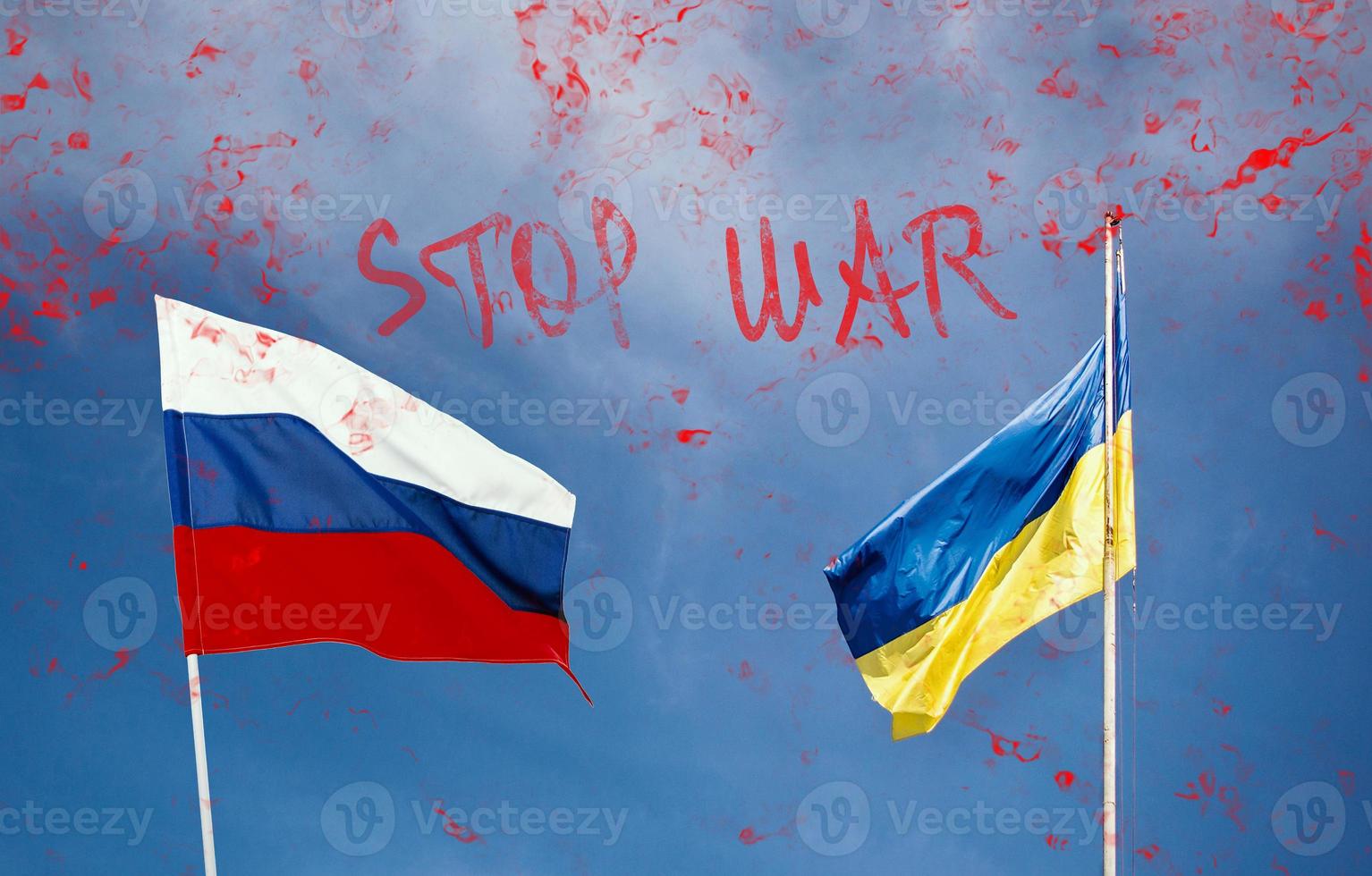 arrêter la guerre. russie contre ukraine. guerre entre la russie et l'ukraine photo