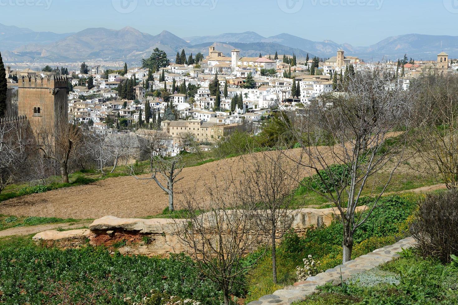 Albaicin vu de l'alhambra à grenade, andalousie, espagne photo